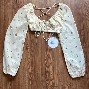 NWT Princess Polly Violetta Top-Yellow